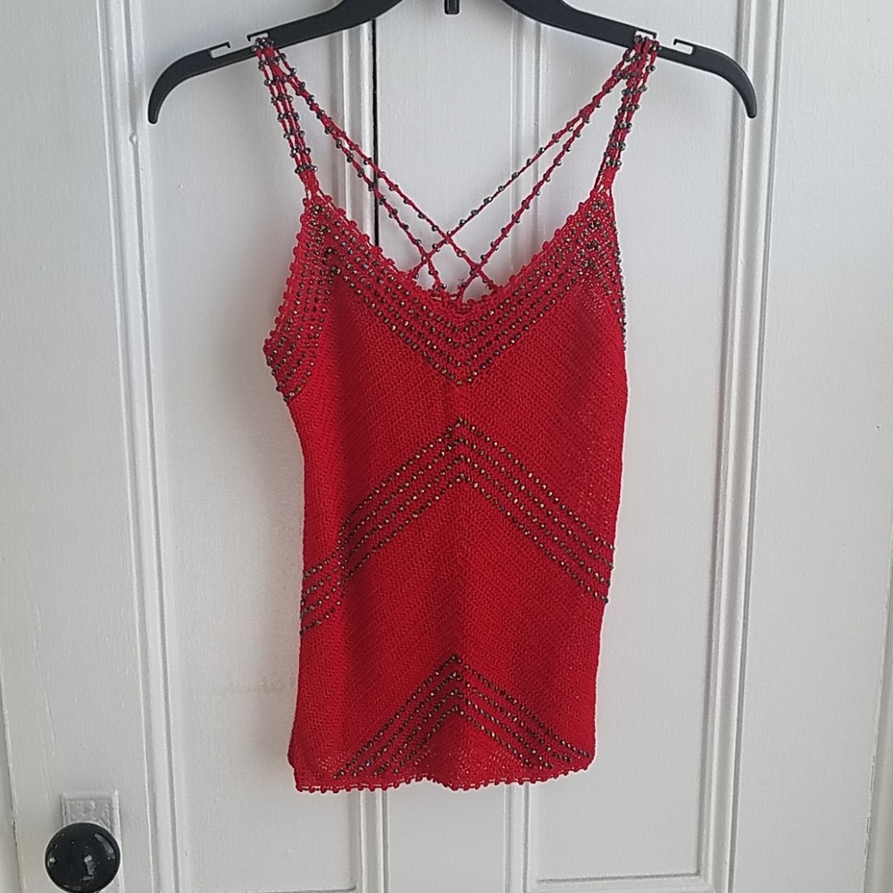 Red beaded top